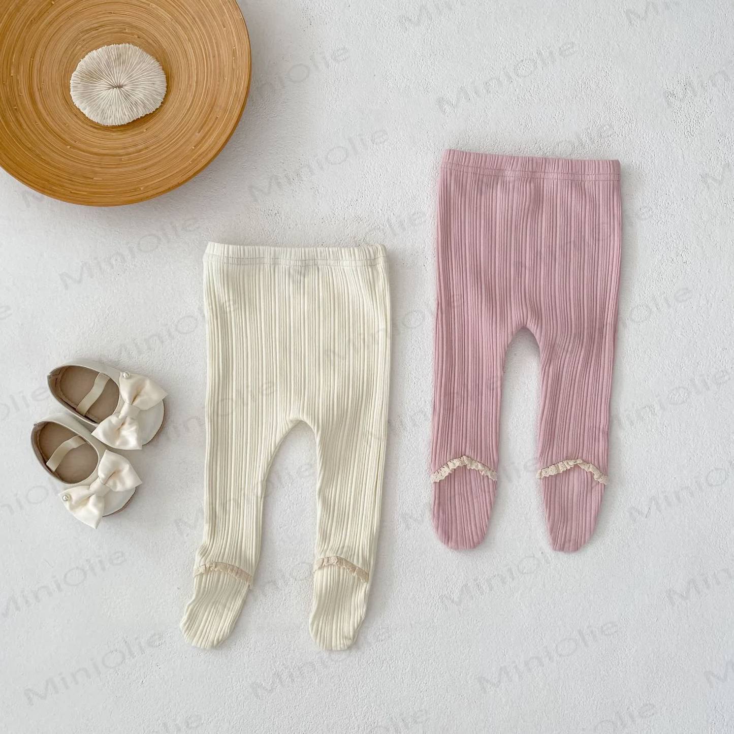 Baby Toddler Girl Solid Color Lace Leggings - image 3