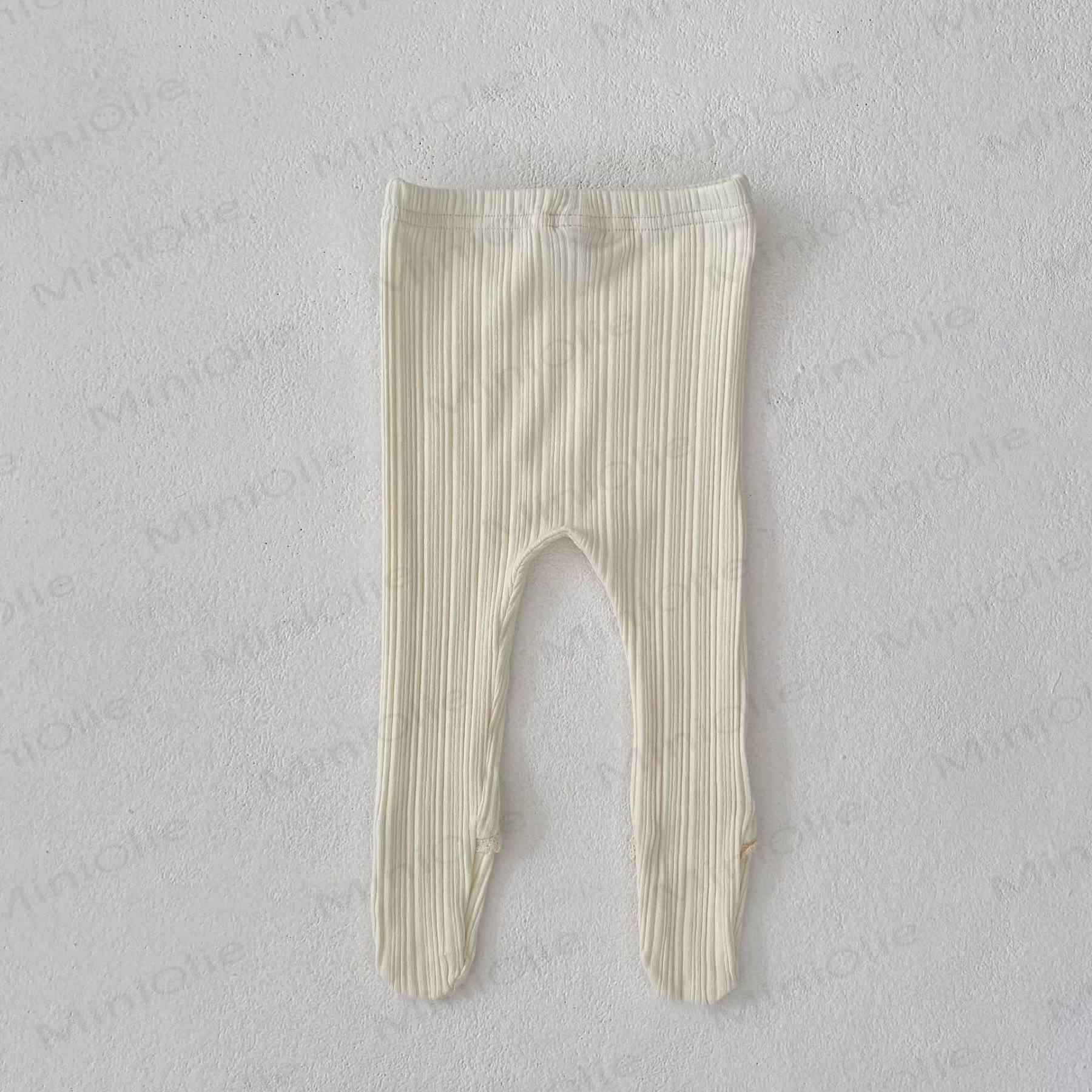 Baby Toddler Girl Solid Color Lace Leggings - Beige - 2-3T - image 6