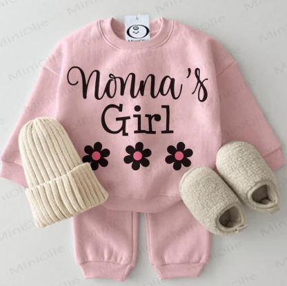 NONNA'S GIRL Baby Sweatshirt 2-piece Pink Set - Pink - 2-3T - image 1