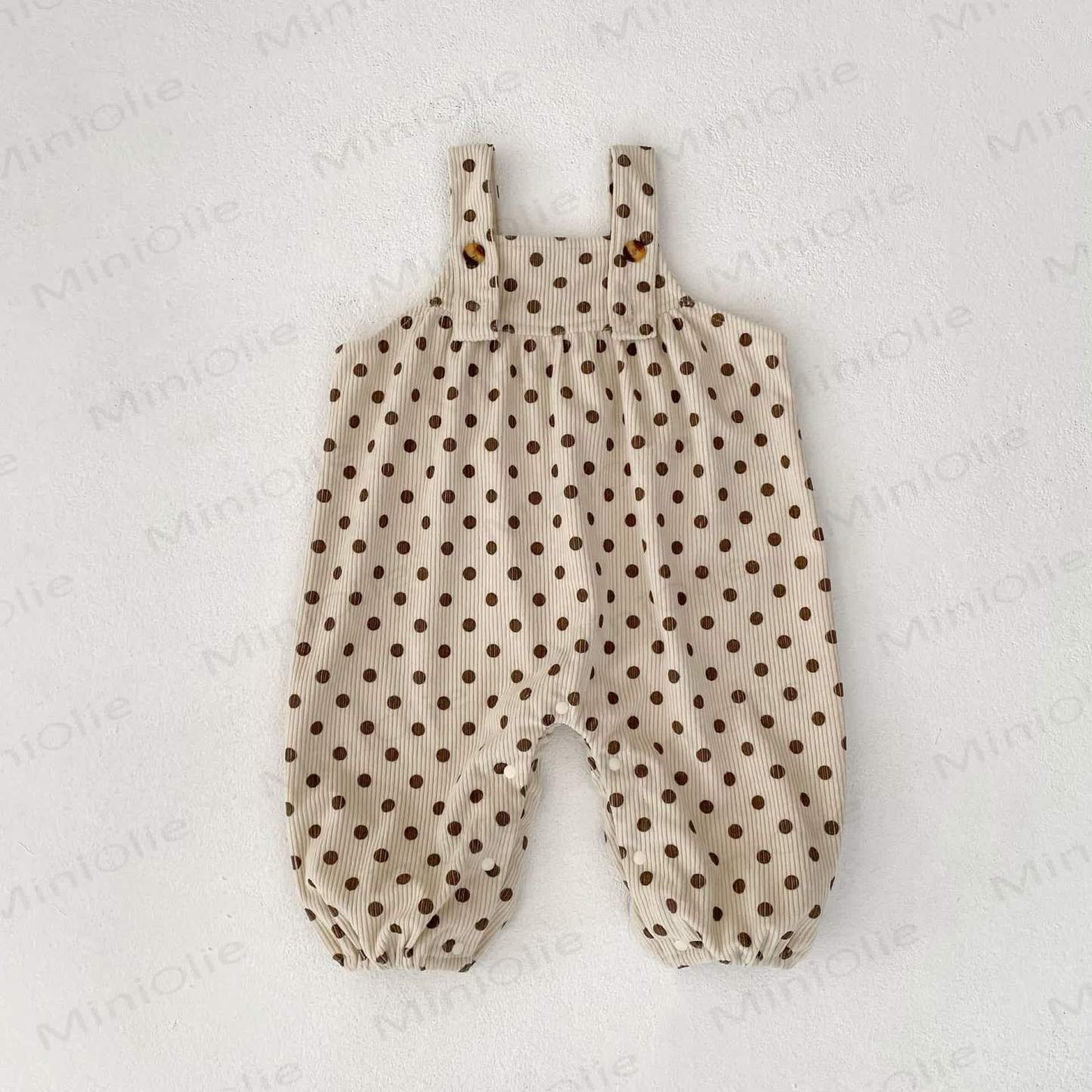 Baby Girl Polka Dot Overalls - Beige - 2-3T - image 4