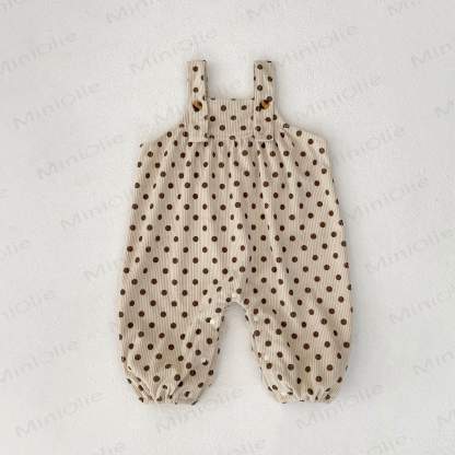 Baby Girl Polka Dot Overalls - Beige - 2-3T - image 4