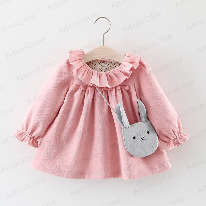 Baby Pompom Dress with Bunny Bag - Pink - 2-3T - image 1