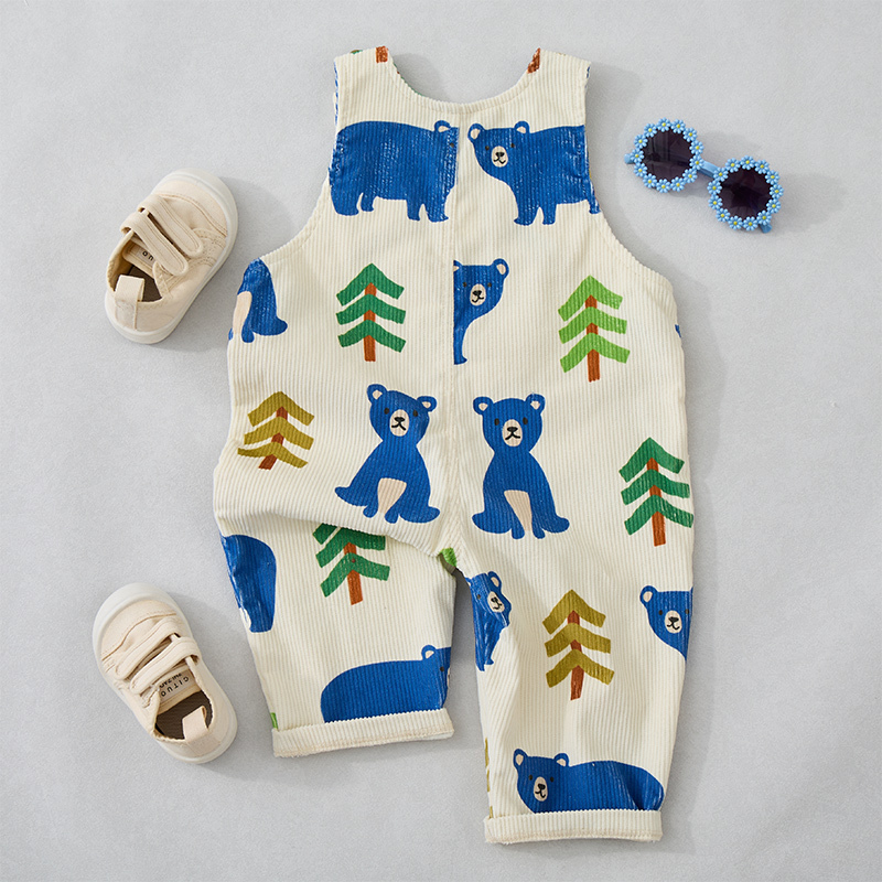 Baby Toddler Bear & Tree Corduroy Overalls  - image 3