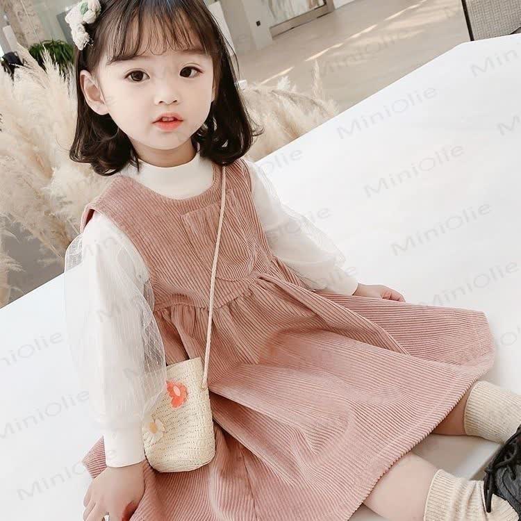 Toddler Girl Solid Color Cord Sleeveless Dress - Pink - 8Y - image 1