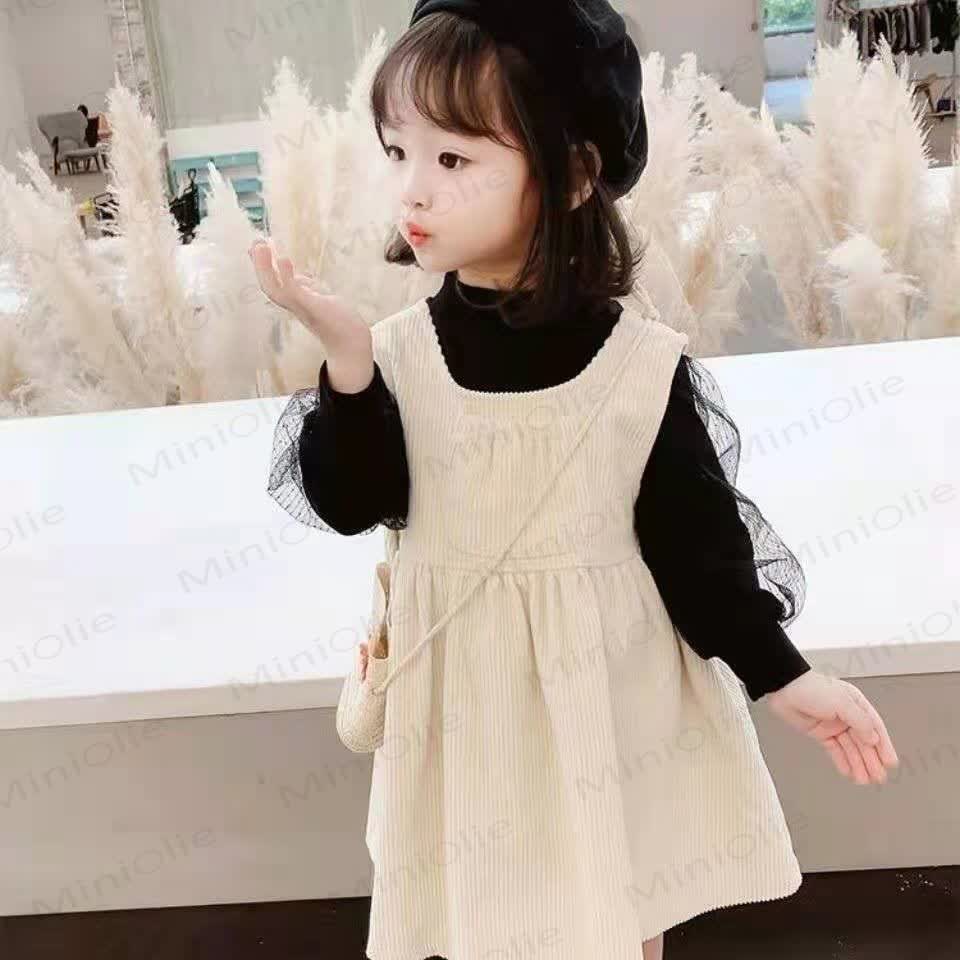Toddler Girl Solid Color Cord Sleeveless Dress - image 3