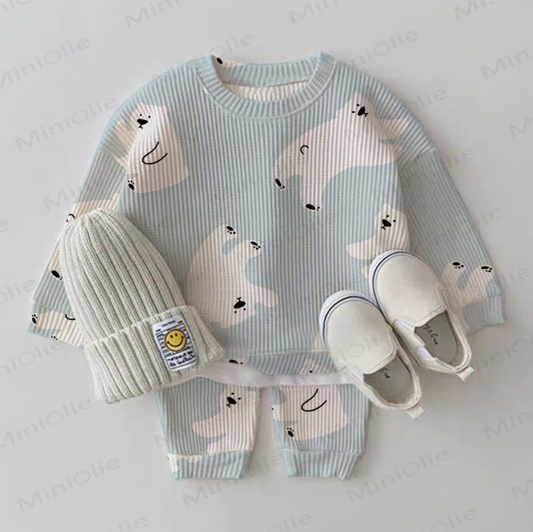 Baby Bear Blue Waffle 2-piece Set - Blue - 2-3T - image 1