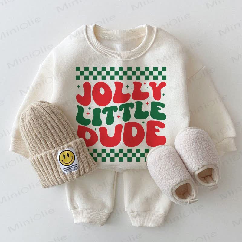JOLLY LITTLE DUDE Baby Sweatshirt 2-piece White Set - White - 2-3T - image 1