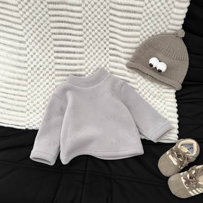 Baby Solid Color Fleece T-shirt - Grey - 3-5T - image 5