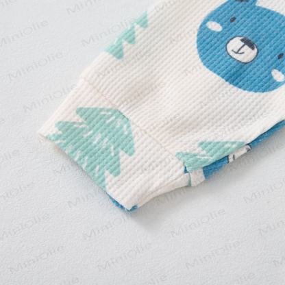 Baby Toddler Blue Bear Waffle 2-piece Set - image 4