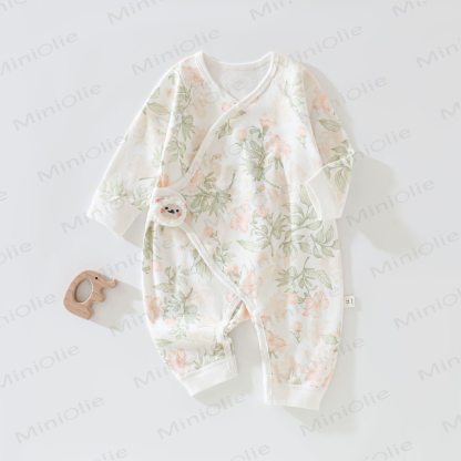  Baby Print Newborn Romper - White Flowers - 3-6M - image 1