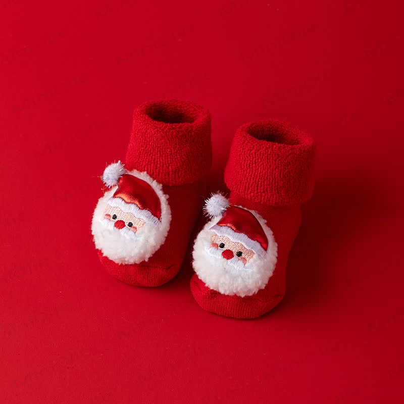 Baby Toddler Fleece Lined Christmas Socks - Santa Claus - 1-3T - image 5
