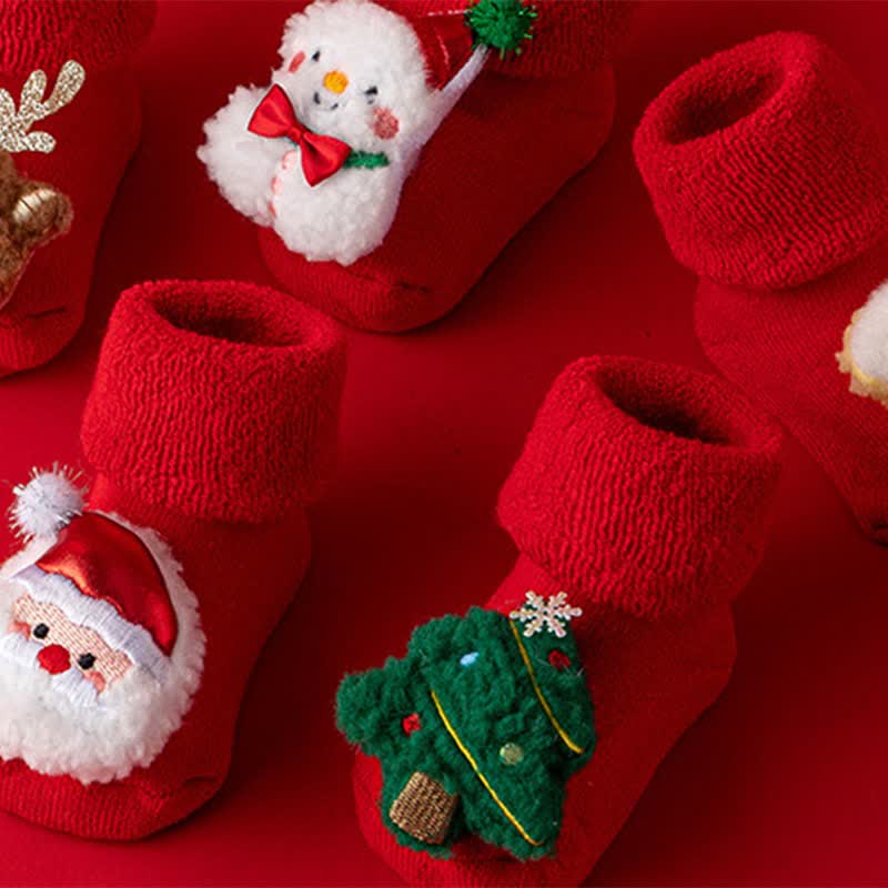 Baby Toddler Fleece Lined Christmas Socks - image 9