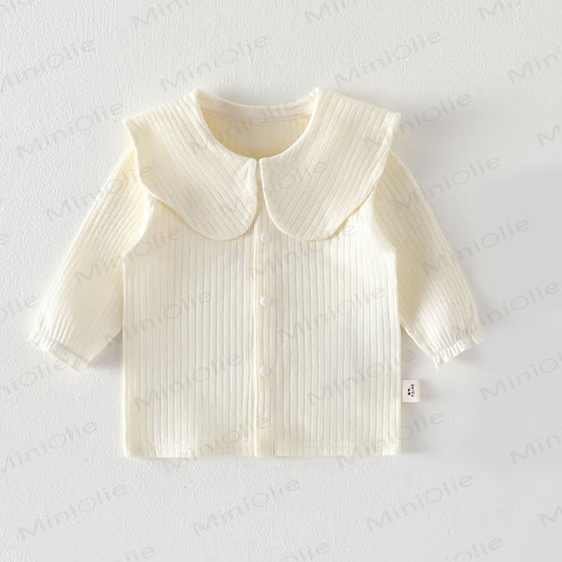 Baby Solid Color Shawl Cardigan T-shirt - Cream - 2-3T - image 2