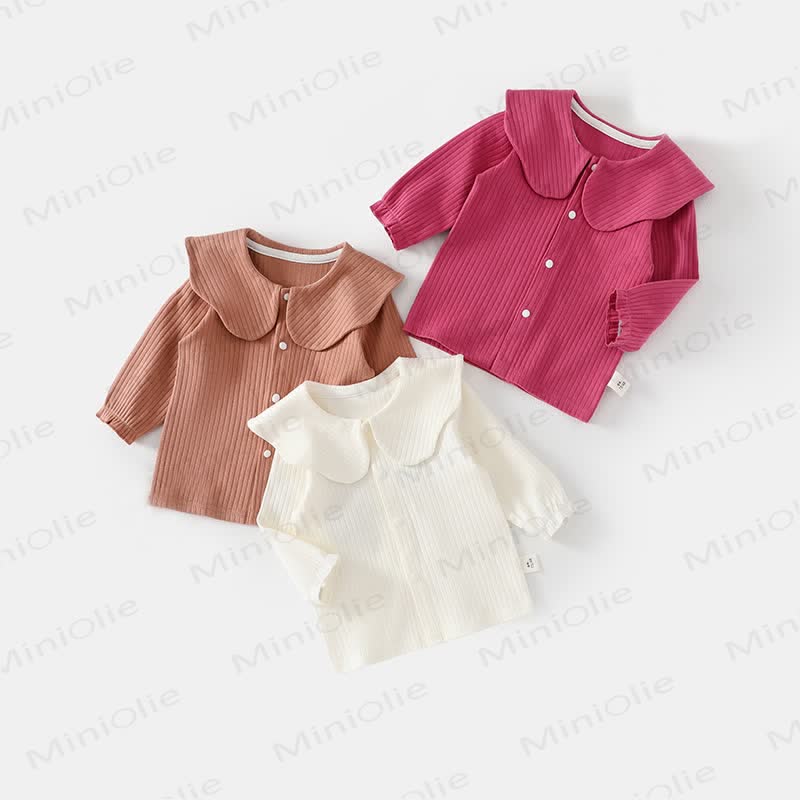 Baby Solid Color Shawl Cardigan T-shirt - image 1