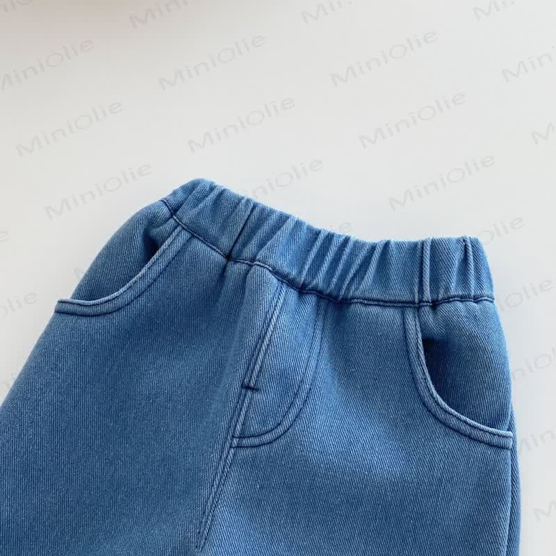 Baby Toddler Girl Denim Fleece Lined Pants - image 8
