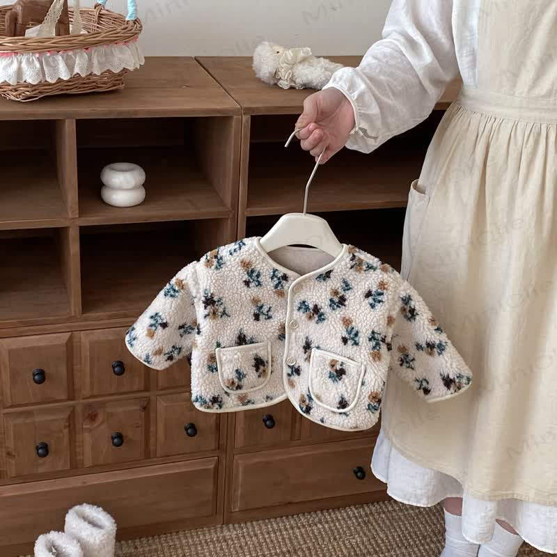 Baby Toddler Suede Floral Outerwear  - image 5