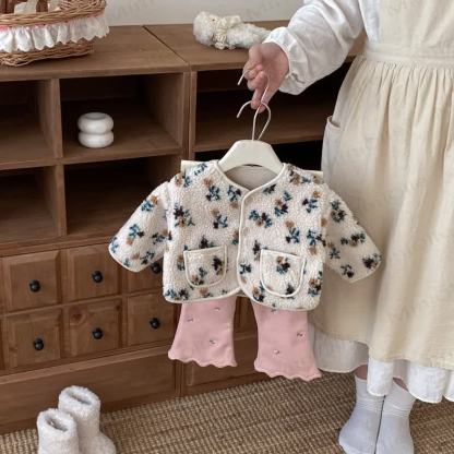 Baby Toddler Suede Floral Outerwear  - image 6