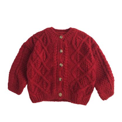 Kid Christmas Knitted Cardigan Sweater - Red - 8Y - image 1
