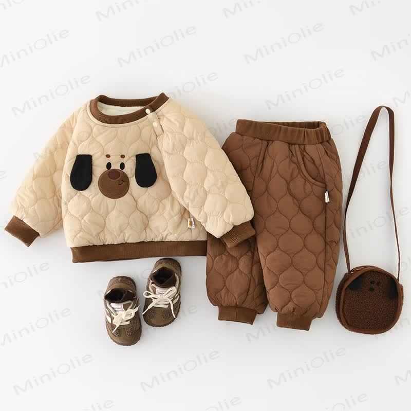 Baby Dog Fleece Lined 2-piece Set - image 1
