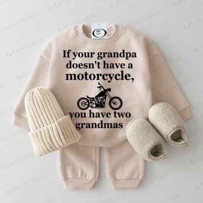 IF YOUR GRANDPA DOESN'T HAVE A MOTORCYCLE, YOU HAVE TWO GANDMAS Baby 2-piece Beige Set - Beige - 2-3T - image 1