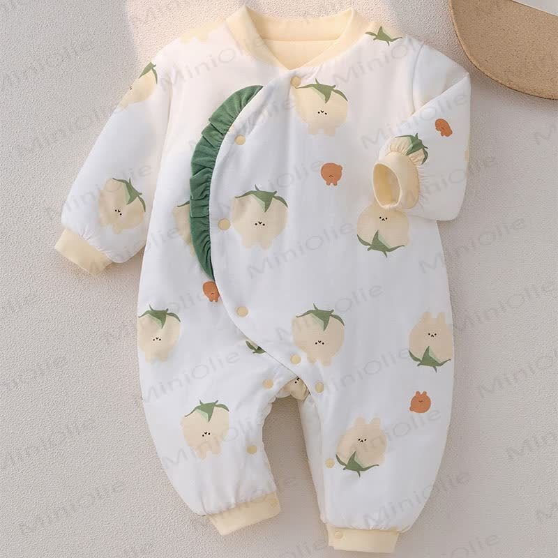 Baby Bunny Quilted Romper - Yellow - 9-12M - image 1