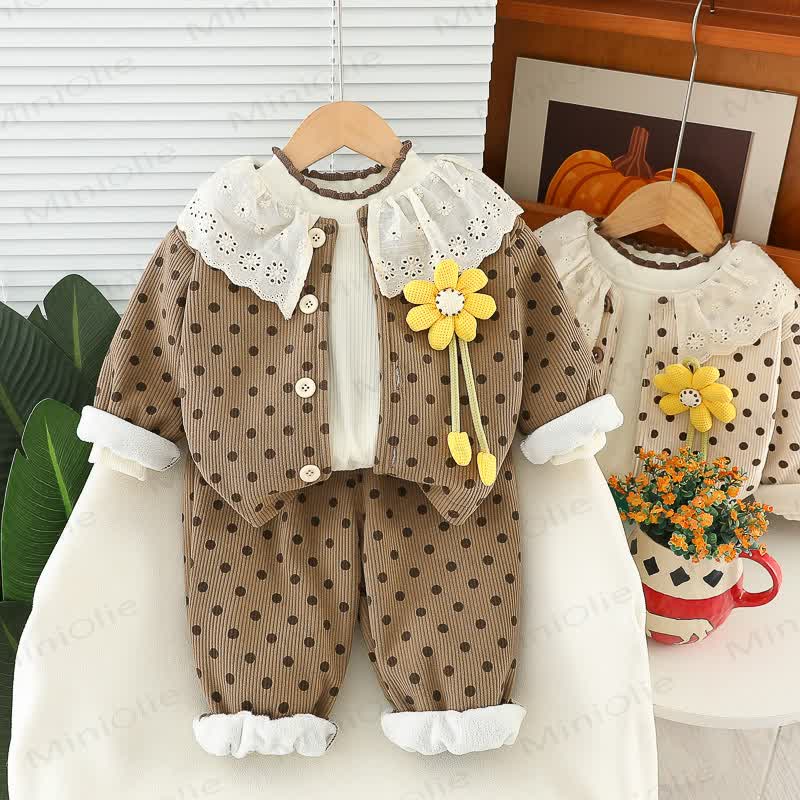 Baby Toddler Girl Flower Dot 2-piece Set - image 2