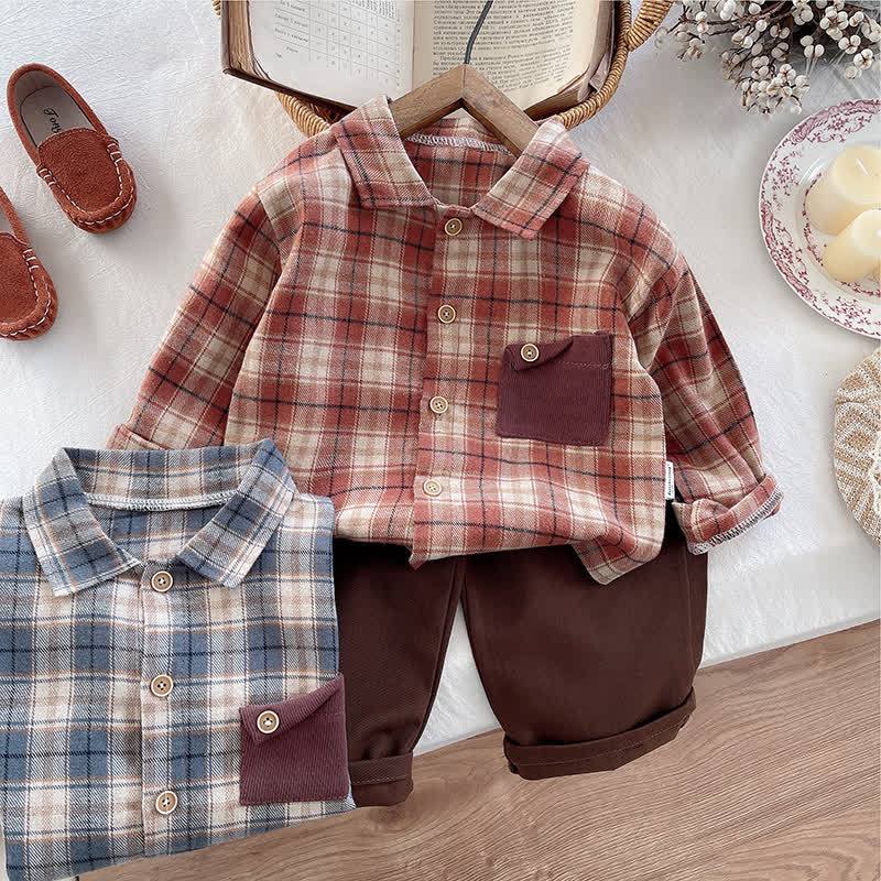 Baby Toddler Boy Plaid 2-piece Set - image 1