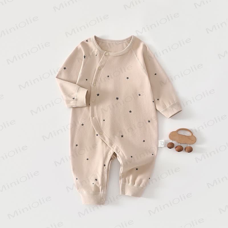 Baby Solid Color Printed Romper - Brown - 18-24M - image 5