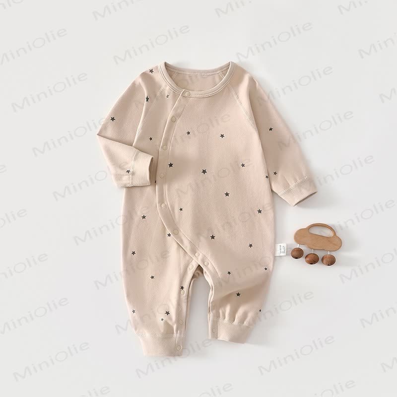 Baby Solid Color Printed Romper - Brown - 18-24M - image 5