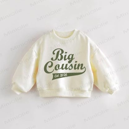 BIG COUSIN EST.2026 Baby Toddler Sweatshirt - Cream - 3-5T - image 1