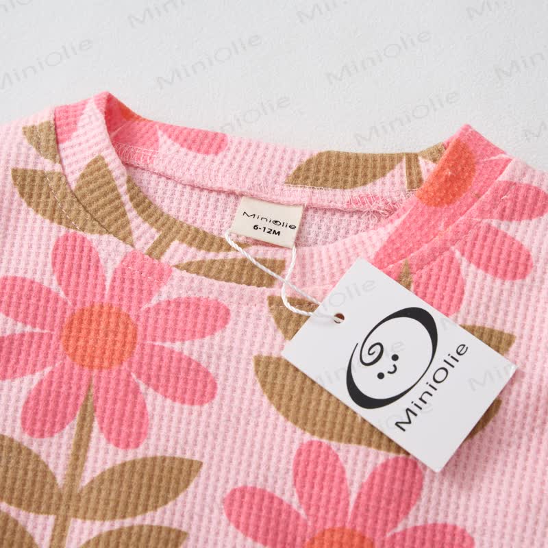 Baby Toddler Pink Sunflower Waffle 2-piece Set - image 4