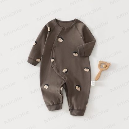 Baby Solid Color Printed Romper - image 2
