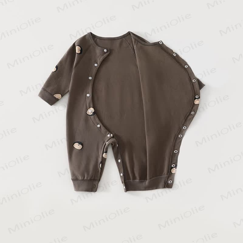 Baby Solid Color Printed Romper - image 4