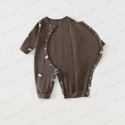 Baby Solid Color Printed Romper - image 4