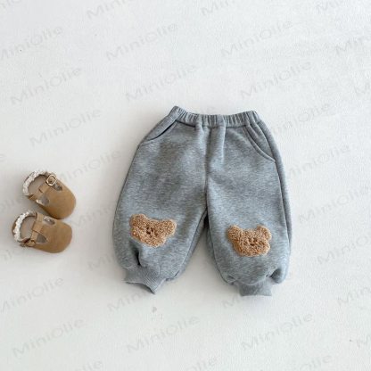 Baby Toddler Bear Fleece Lined Pants - Grey - 5-7T - image 5