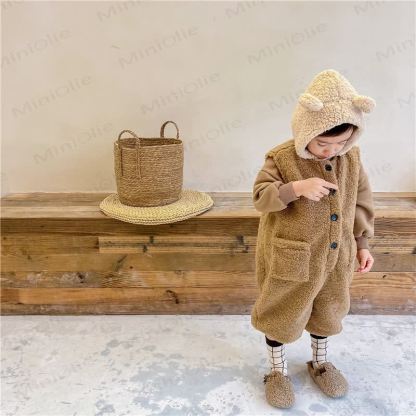 Baby Toddler Girl Fleece Overalls - image 6