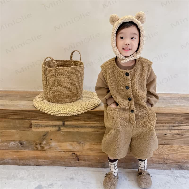 Baby Toddler Girl Fleece Overalls - image 7
