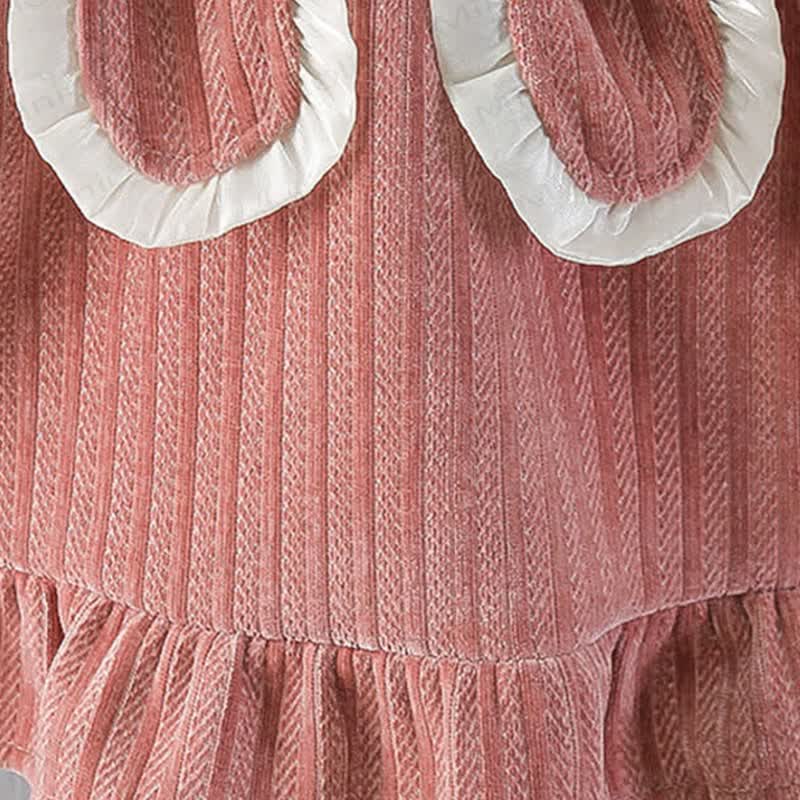 Baby Girl Bunny Fleece Lined Dress - image 4