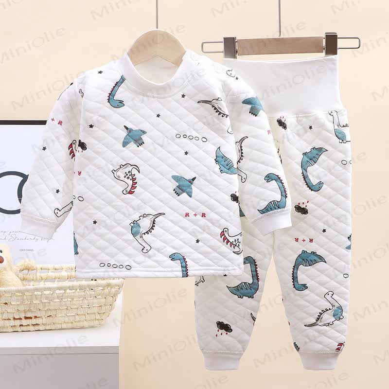 Baby 2-piece Dinosaur Pajamas Set - White - 3-5T - image 1