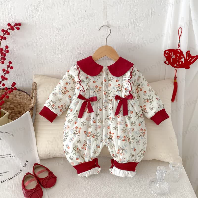  Baby Christmas Floral Romper - White - 18-24M - image 2