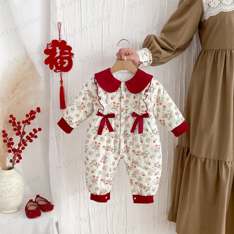  Baby Christmas Floral Romper - image 1