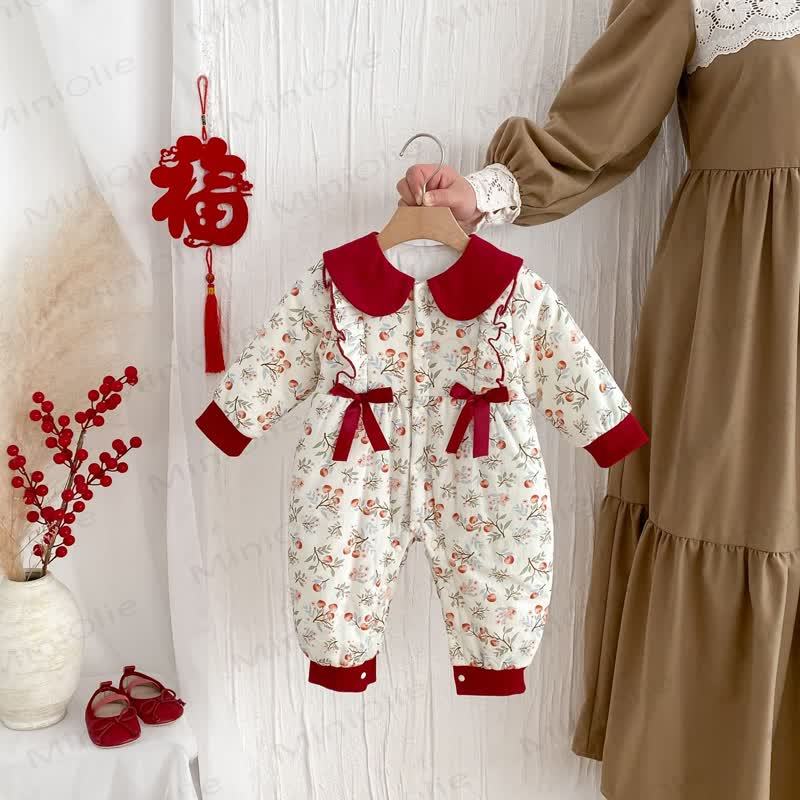  Baby Christmas Floral Romper - image 1