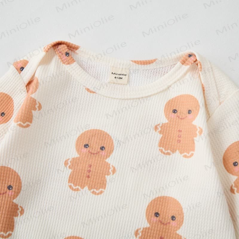 Baby Gingerbread Man Waffle Romper - image 3