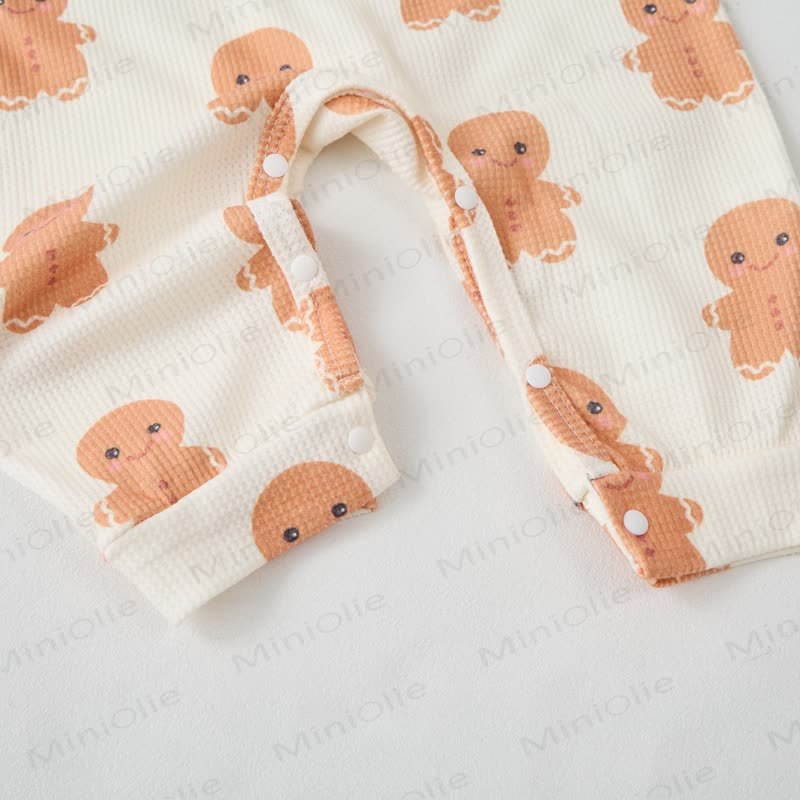Baby Gingerbread Man Waffle Romper - image 6