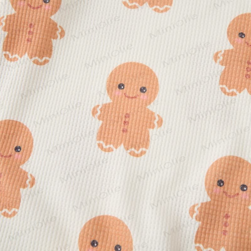 Baby Gingerbread Man Waffle Romper - image 4