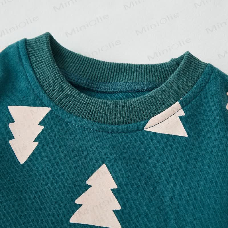 Baby Toddler Green Christmas Tree 2-piece Sweatshirt Set - image 3