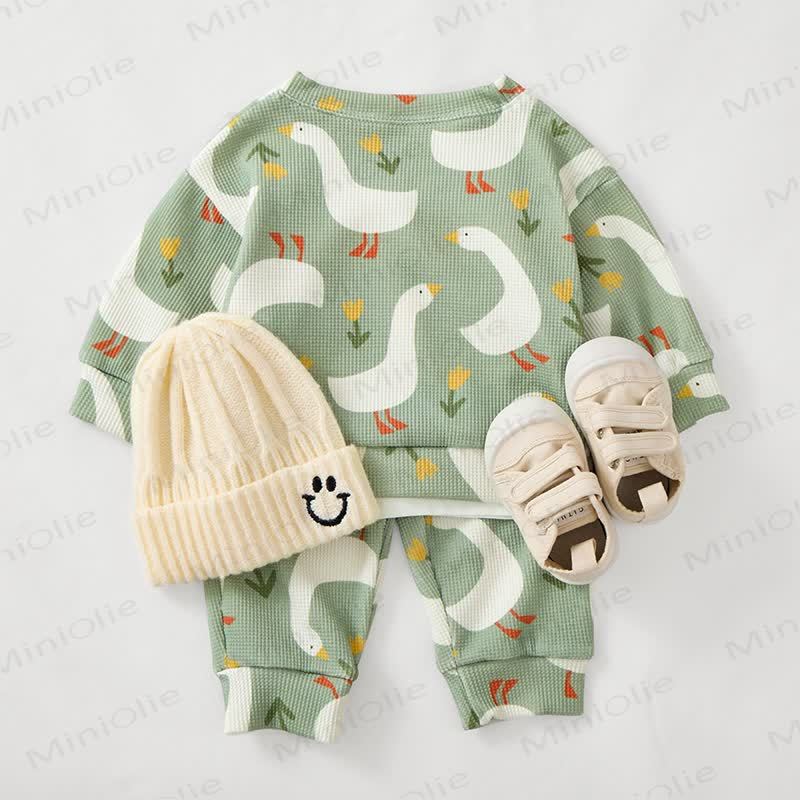 Baby Goose Grey Green Waffle 2-piece Set - image 3
