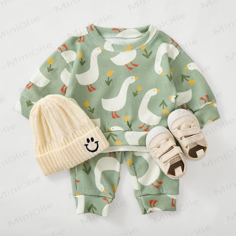 Baby Goose Grey Green Waffle 2-piece Set - image 2