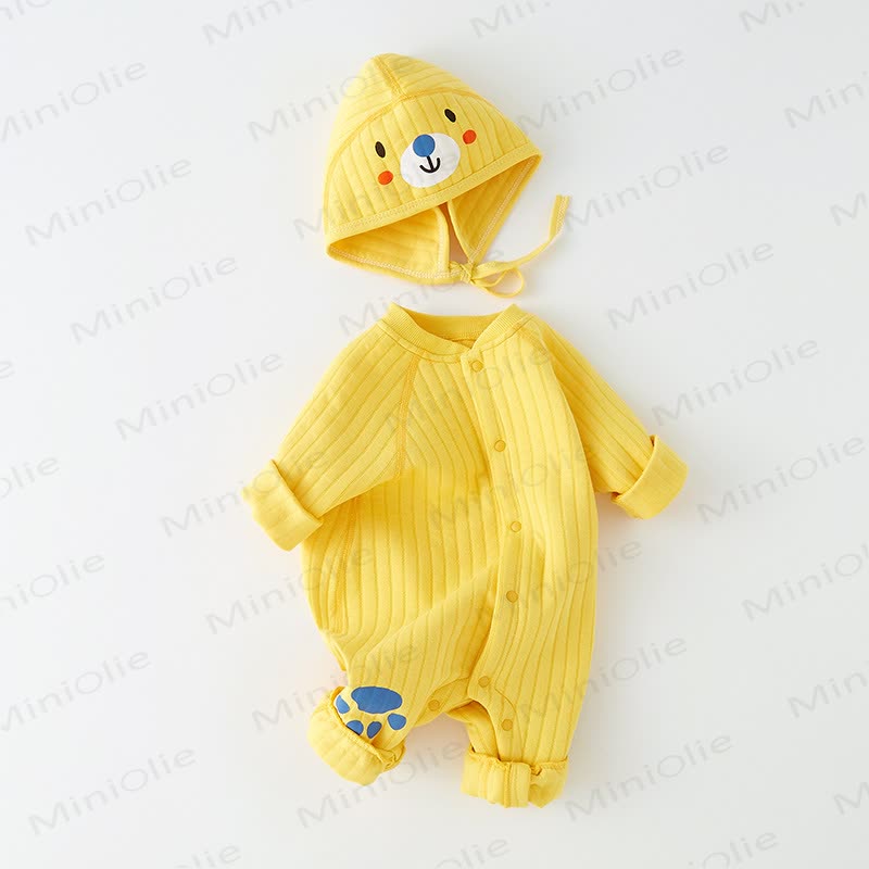 Baby Cartoon Quilted Romper - Yellow - 18-24M - image 3