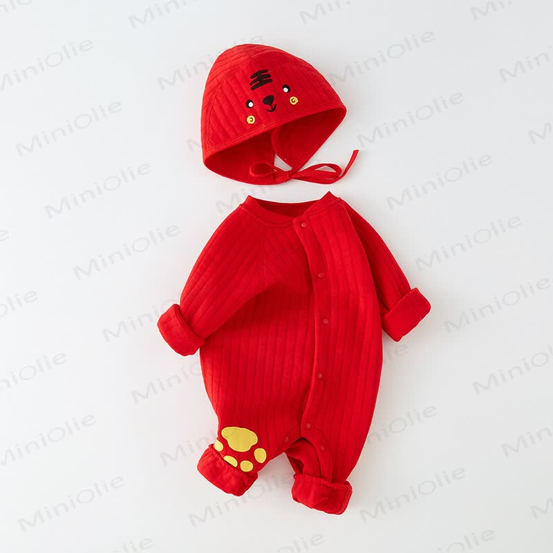Baby Cartoon Quilted Romper - Red - 18-24M - image 2